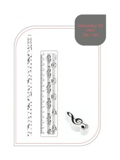 Fehér, kottamintás írószer készlet