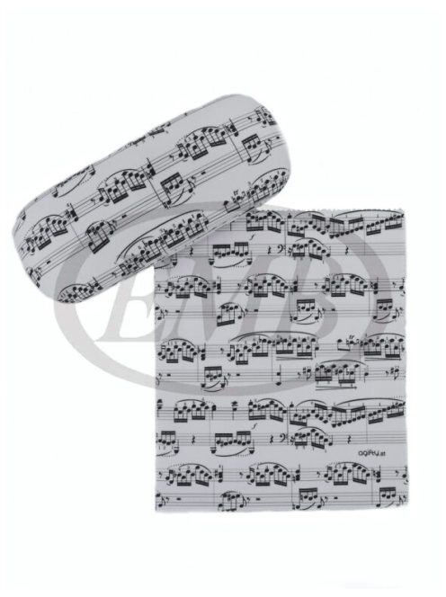 Kottamintás fehér szemüvegtok, mikroszálas tisztító kendővel