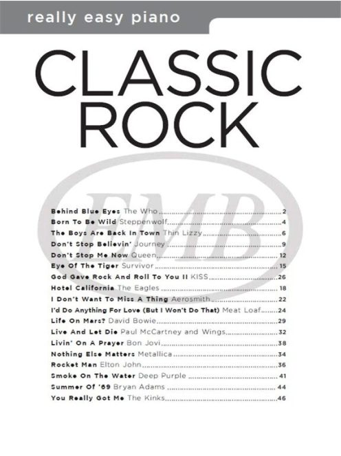 Really Easy Piano - Classic Rock