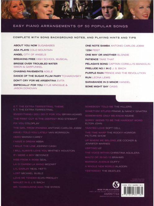 Really Easy Piano: 50 Fantastic Songs popp-tól a klasszikusokig