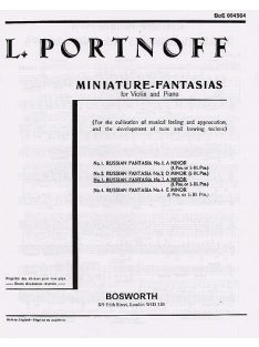   Leo Portnoff:  Russian Fantasias-No.3.-hegedű kotta zongorával