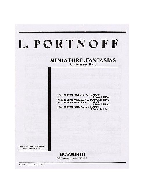Leo Portnoff:  Russian Fantasia No.2. D minor-hegedű kotta zongorával