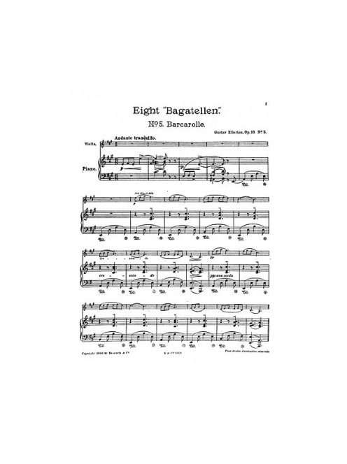 Gustav Ellerton: Eight' Bagatellen'-No.5 Barcarolle