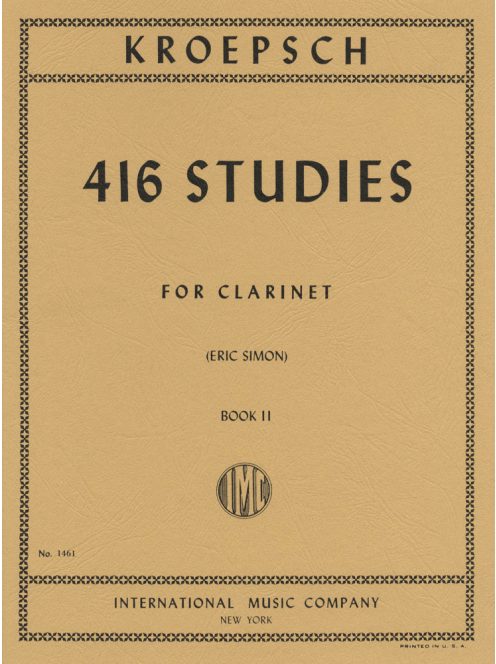 Kroepsch: 416 Progressive Daily Studies For The Clarinet Book 2.- 183 Exercises