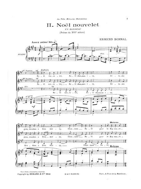 Ermend Bonnal:  Noel Nouvellet extrait no. 2 de 'Trois Noels'