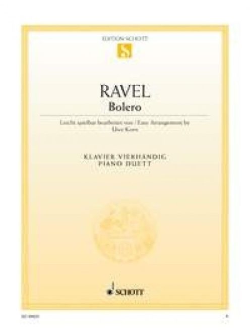 Ravel Bolero - Piano Duet Easy Arrangement by Uwe Korn