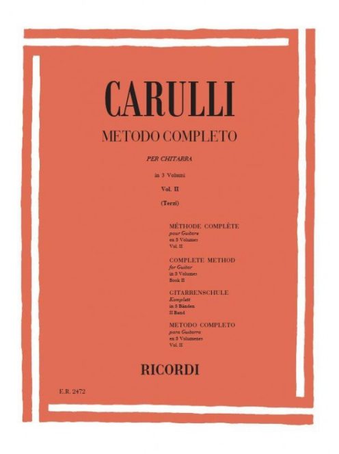 Ferdinand Carulli:  Metodo Completo per Chitarra in 3 Volumi-Vol.3.
