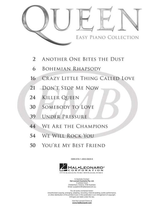 Easy Piano Collection - QUEEN