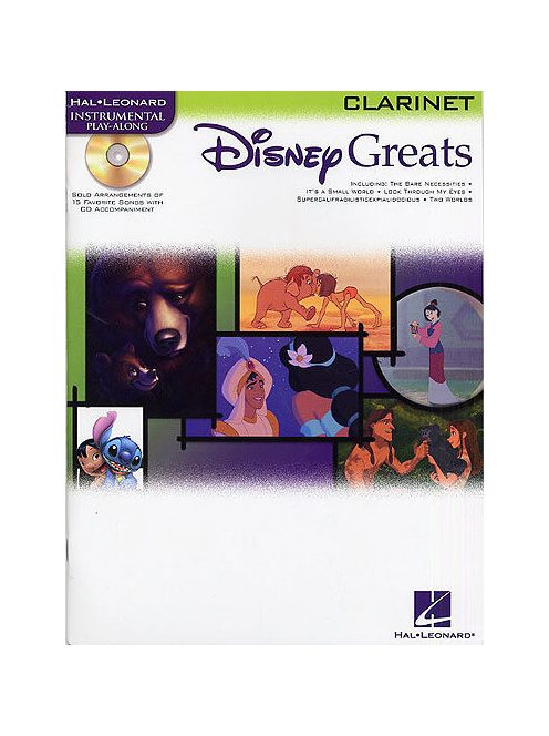 Disney Greats Instrumental Play-along:  filmslágerek klarinétra- CD melléklettel