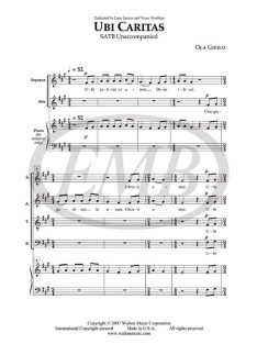 Gjeilo, Ola: Ola Gjeilo: Ubi Caritas (SATB)