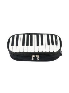 Fekete, zongorabillentyű mintás tolltartó