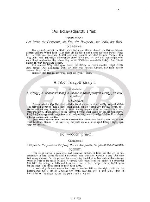 Bartók Béla: A fából faragott királyfi