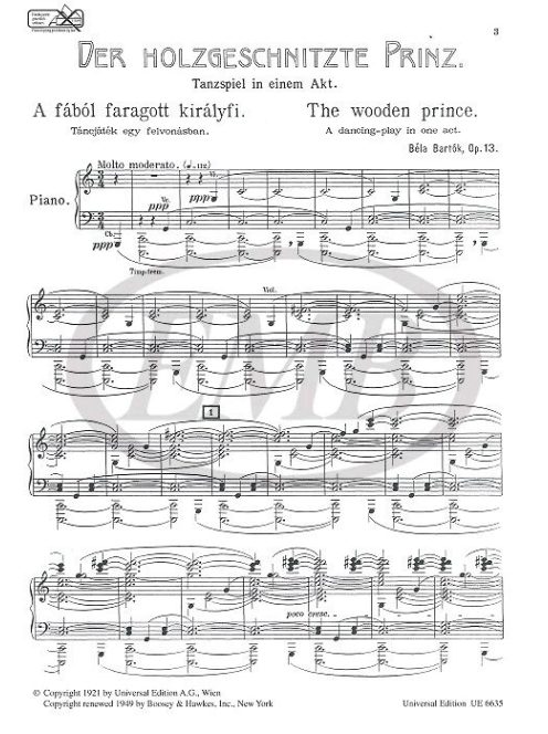 Bartók Béla: A fából faragott királyfi