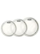 Evans tom ütőbőr szett, "Tom Pack Rock" 10",12,16", kétrétegű - Clear