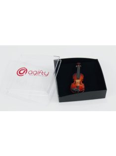 Hegedű alakú kitűző -ajándék dobozban