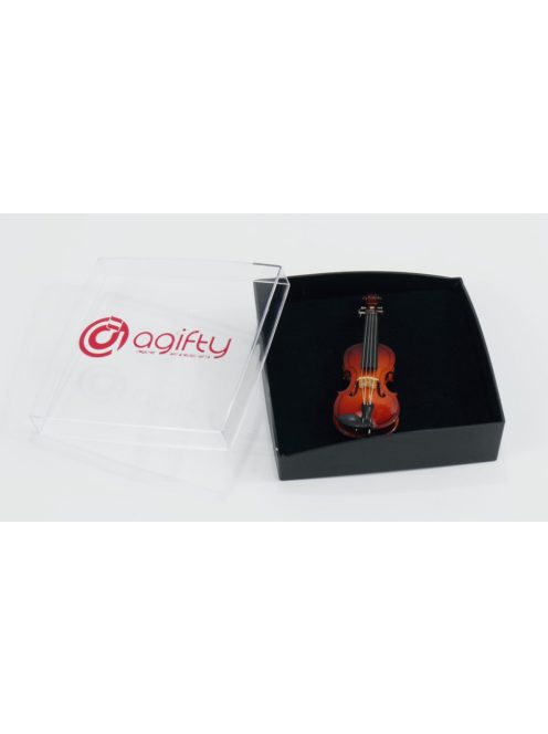 Hegedű alakú kitűző -ajándék dobozban