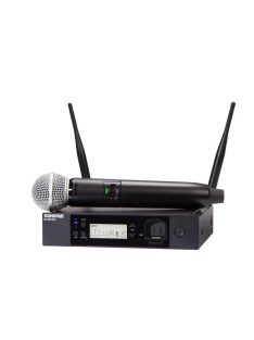   SHURE GLXD+ digitális rendszer: kéziadó SM58 fejjel, egycsatornás fél-rack vevő