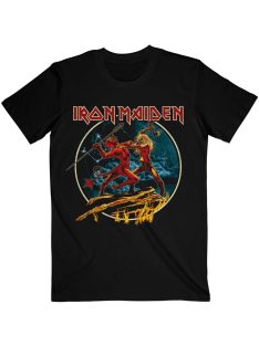   IRON MAIDEN: NUMBER OF THE BEAST RUN TO THE HILLS CIRCULAR Unisex Póló