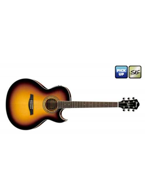 Ibanez Joe Satriani signature elektro akusztikus gitár-Vintage Burst High Gloss