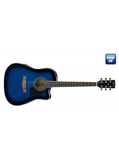   Ibanez PF15ECE elektro akusztikus gitár-Transparent Blue Sunburst High Gloss