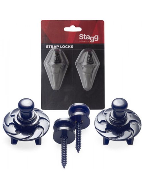Stagg straplock - biztonsági gitártartó - fekete