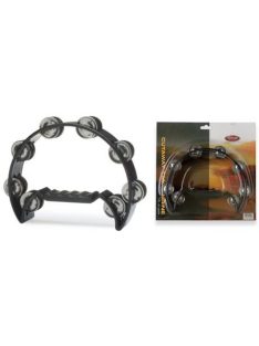 Félköríves tamburin, 2x8 csörgővel - fekete