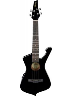   IBANEZ Iceman Body Shape Tenor Ukulele w/Electronics 4 Strings - Black High Gloss