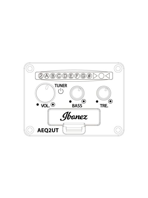 IBANEZ Iceman Body Shape Tenor Ukulele w/Electronics 4 Strings - Black High Gloss