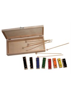 Hangokra szedett színes metalofon-egy oktáv, egész hangok