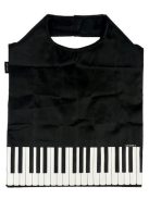 Fekete, zongorabillentyű mintás Mini bevásárlószatyor