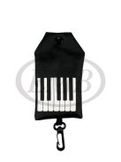 Fekete, zongorabillentyű mintás Mini bevásárlószatyor