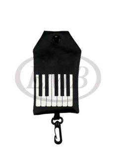 Fekete, zongorabillentyű mintás Mini bevásárlószatyor