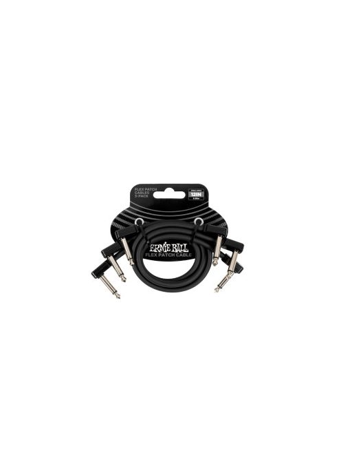 Ernie Ball  FLEX PATCH KÁBEL 30CM 3 PACK BLACK