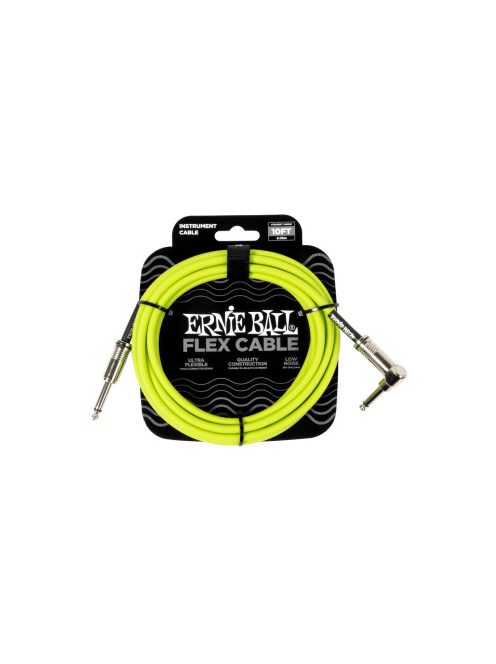 Ernie Ball Flex gitárkábel 3m zöld