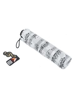 Fekete-fehér, kotta mintás összecsukható esernyő