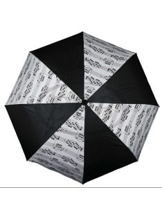 Fekete-fehér, kotta mintás összecsukható esernyő